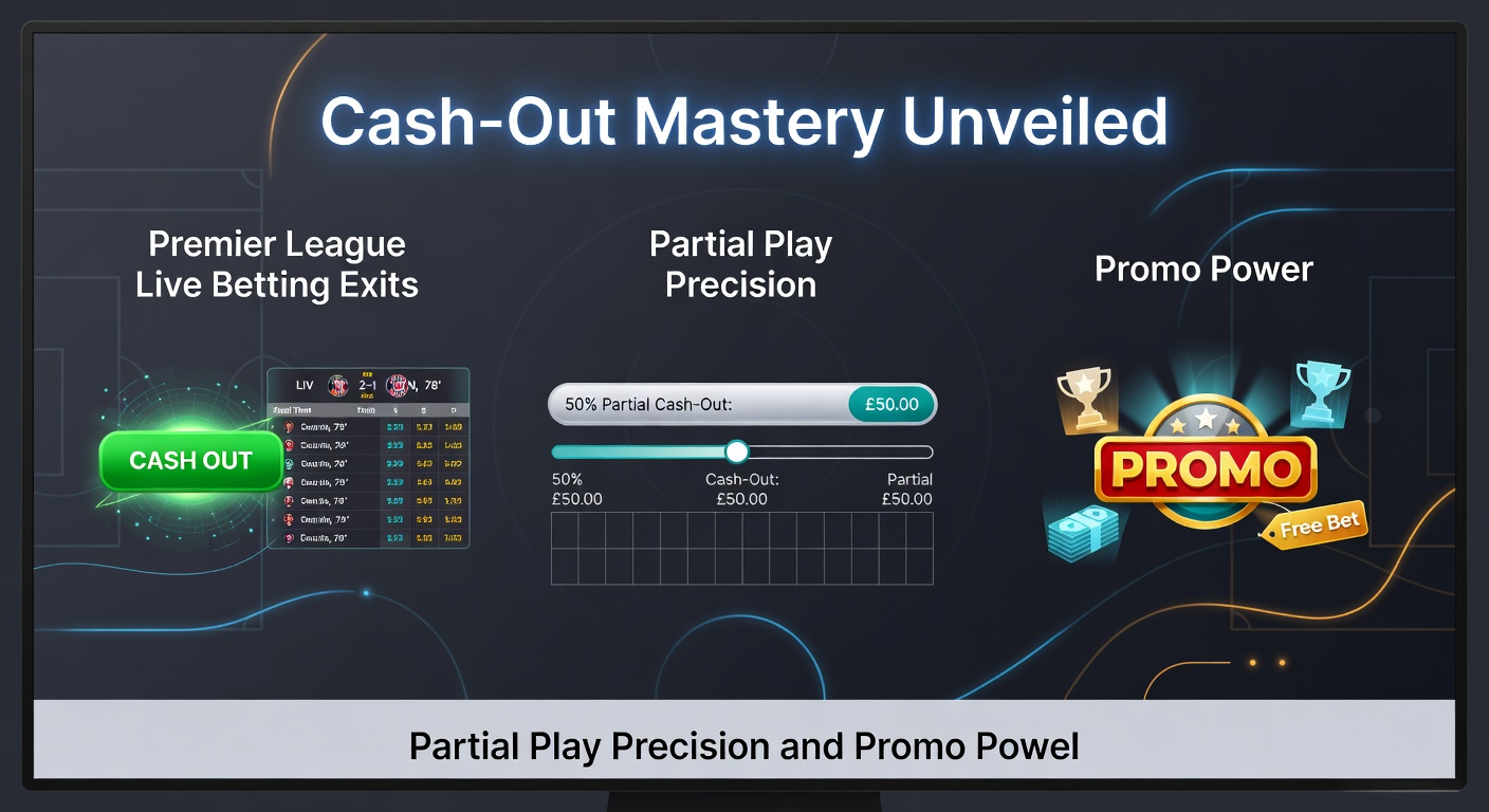 Close-up of a mobile betting app displaying partial cash-out slider during a Premier League goal celebration