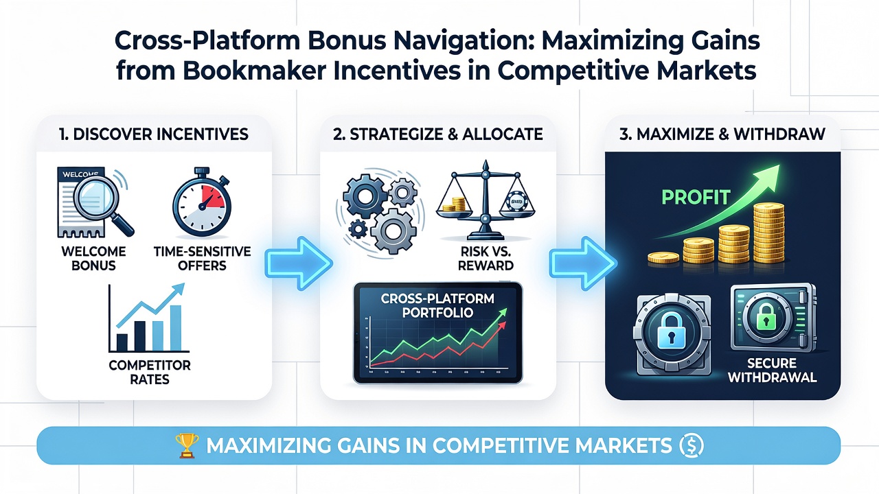 Screenshot of a comparison dashboard displaying active bookmaker bonuses across desktop and mobile platforms with terms highlighted