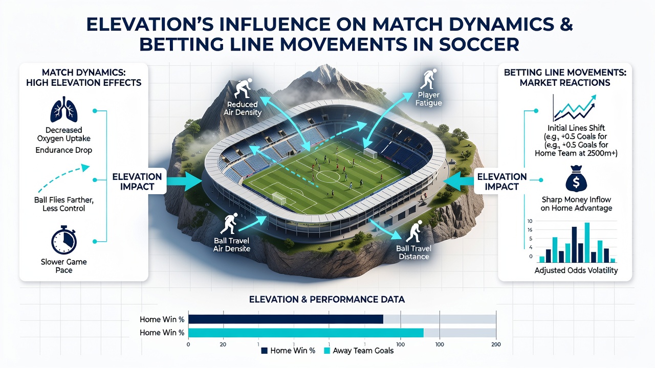 Betting terminal screen displaying live soccer odds with elevation-related market adjustments highlighted