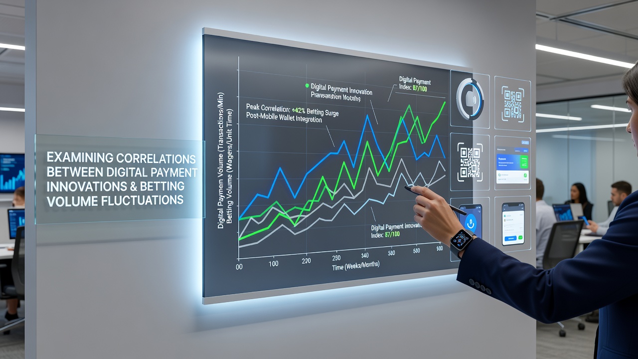 Charts displaying betting volume trends alongside digital payment adoption rates
