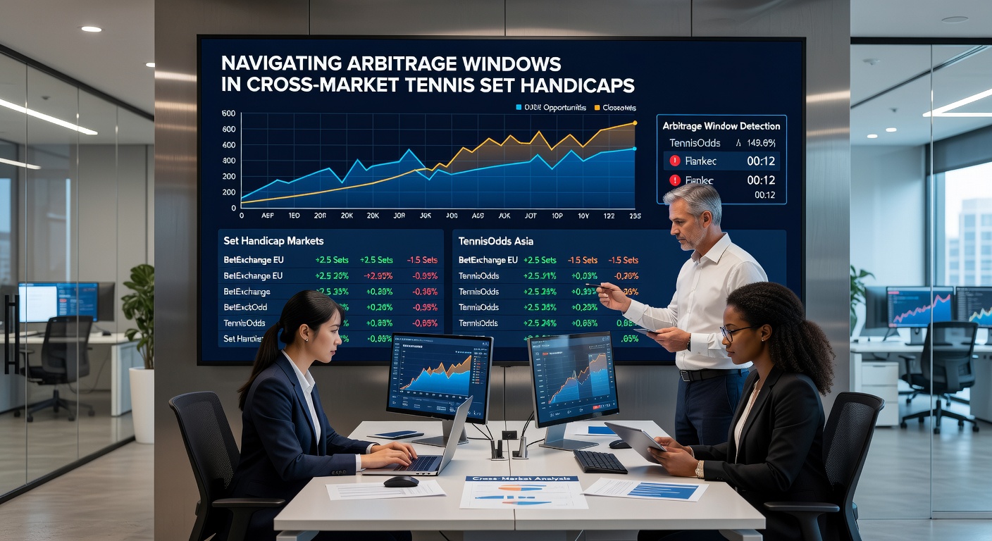 Multiple betting platforms displaying live tennis set handicap odds