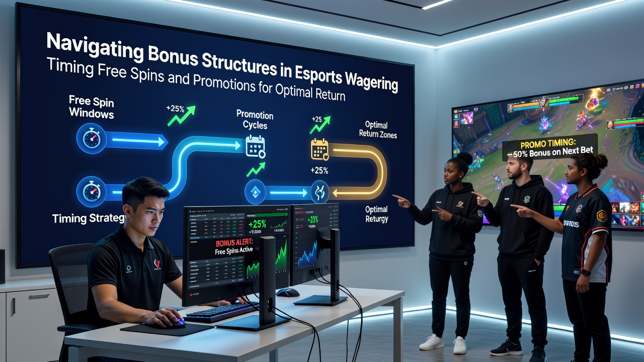 Close-up of mobile esports betting app displaying active promotions and countdown timers for free spins