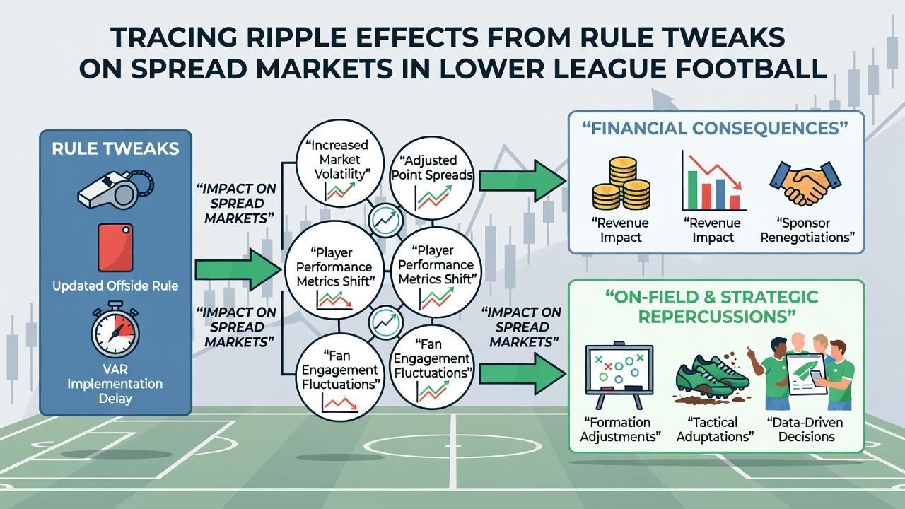 Analysts reviewing spread betting data for lower league football matches after regulatory updates