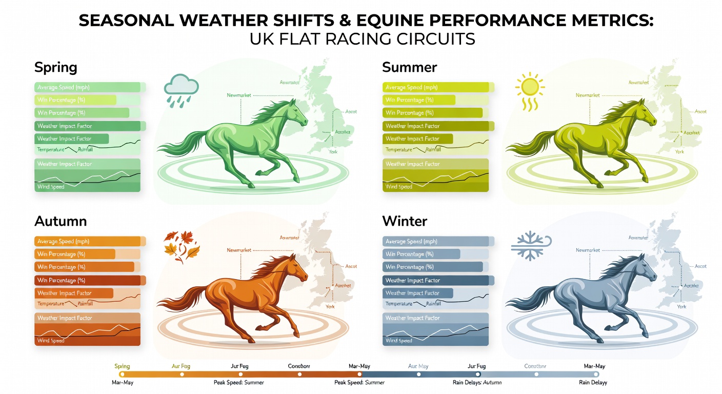 Detailed view of equine performance data charts overlaid on a UK racecourse during summer